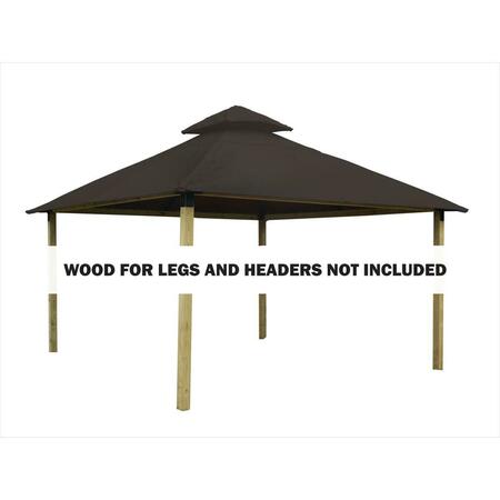 SUPERHEROSTUFF 12 sq. ft. Gazebo Roof Framing & Mounting Kit with Kona Outdura Canopy PA3725068